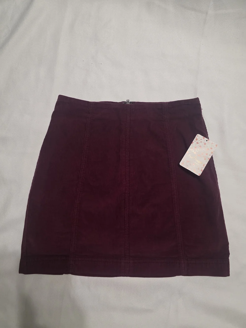 Free People Modern Femme Corduroy Burgundy Mini Skirt - Classic A-Line Style